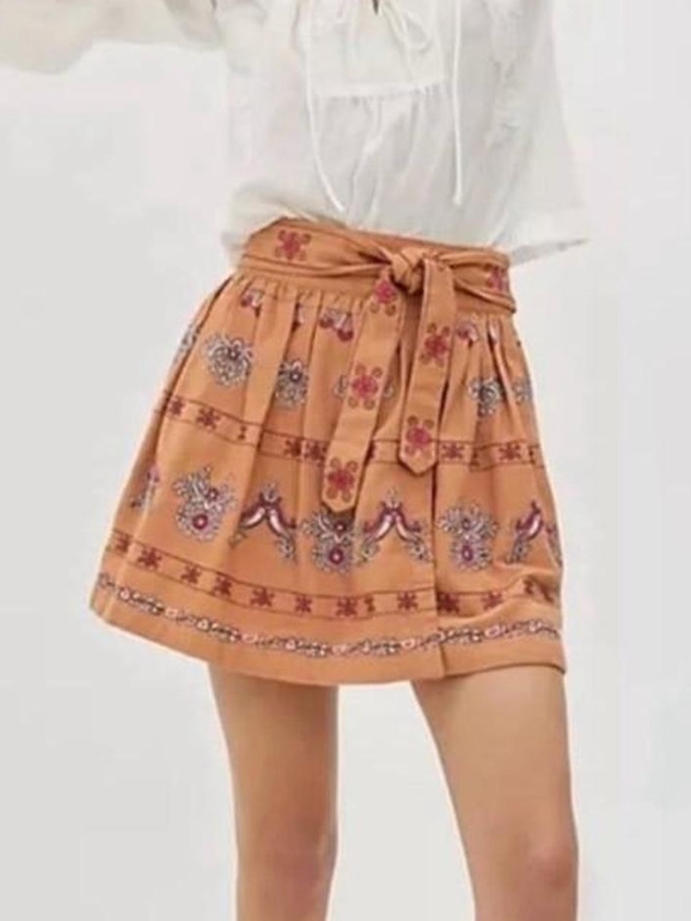 Anthropologie Meghan Embroidered Skirt